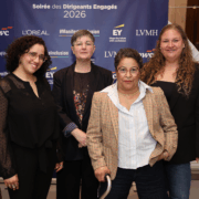 Photo de groupe des 4 entrepreneures à la Soirée des Dirigeants Engagés.