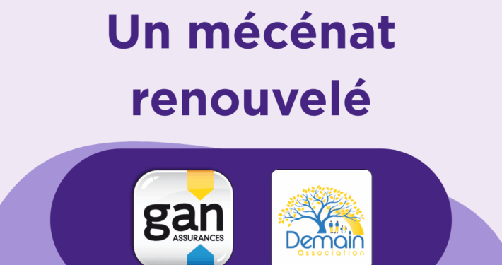 Logos de h'up, Gan assurances et Association Demain. Titre : un mécénat renouvelé.
